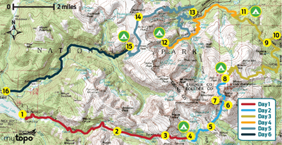 route map from Backpacker Magazine